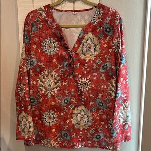 Floral Red Women's Top